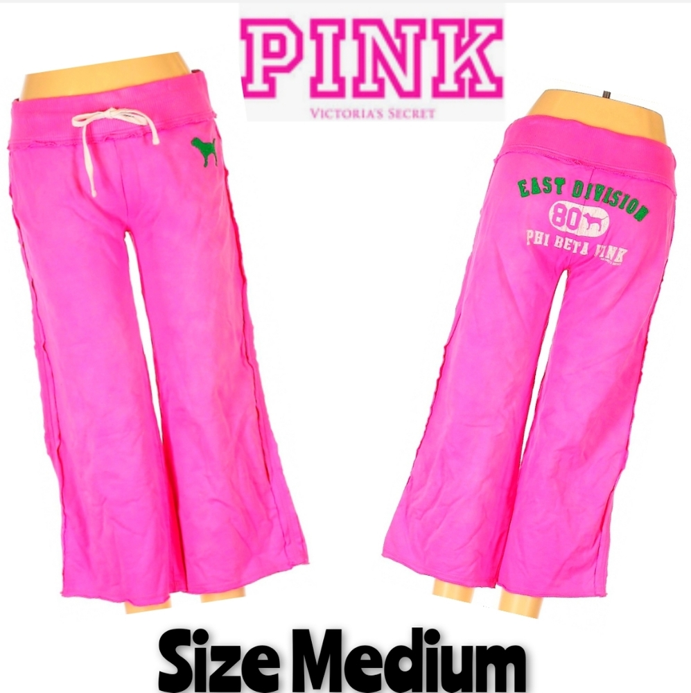 PINK by VS Pants Size M Lounge Jogger Crop EUC - Picture 1 of 7